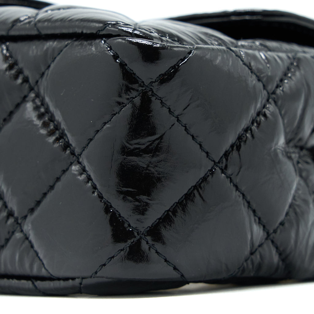 CHANEL 23C SMALL HOBO BAG SHINY CALFSKIN BLACK BRUSHED GHW (MICROCHIP)