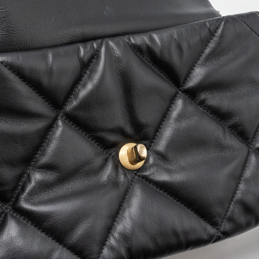 CHANEL MEDIUM 19 BAG GOATSKIN BLACK MULTICOLOUR HARDWARE
