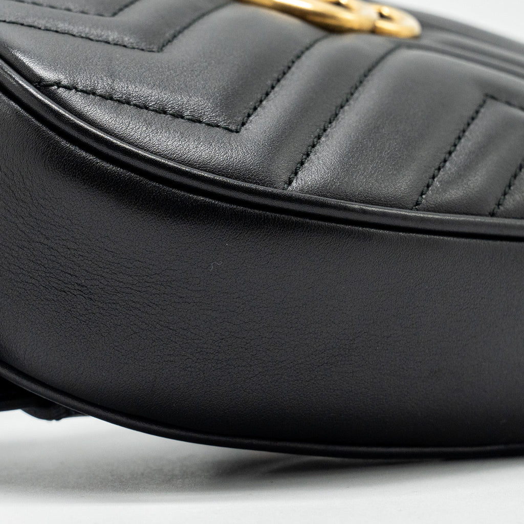 GUCCI GG MARMONT BELT BAG CALFSKIN BLACK GHW