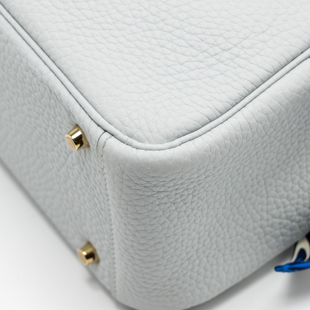 HERMES MINI LINDY CLEMENCE BLEU PALE GHW
