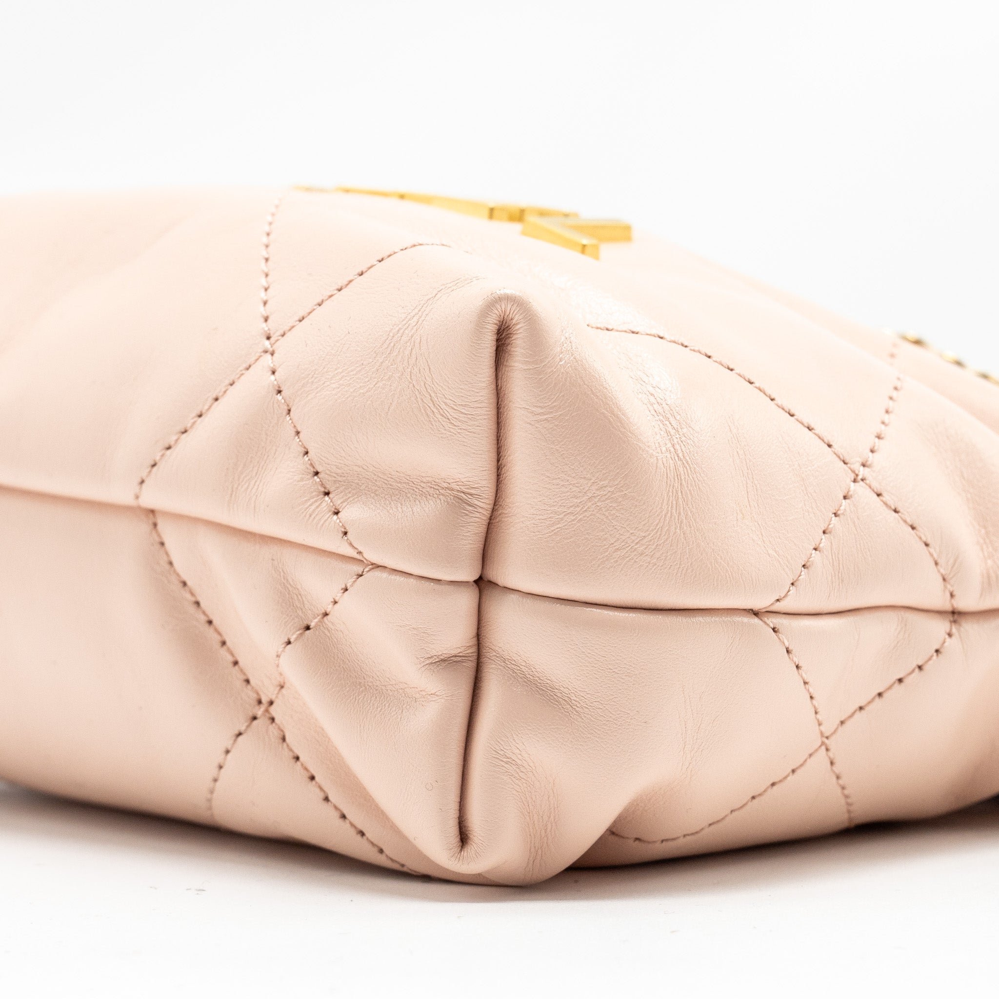 CHANEL MINI 22 BAG SHINY CALFSKIN PINK GHW (MICROCHIP)