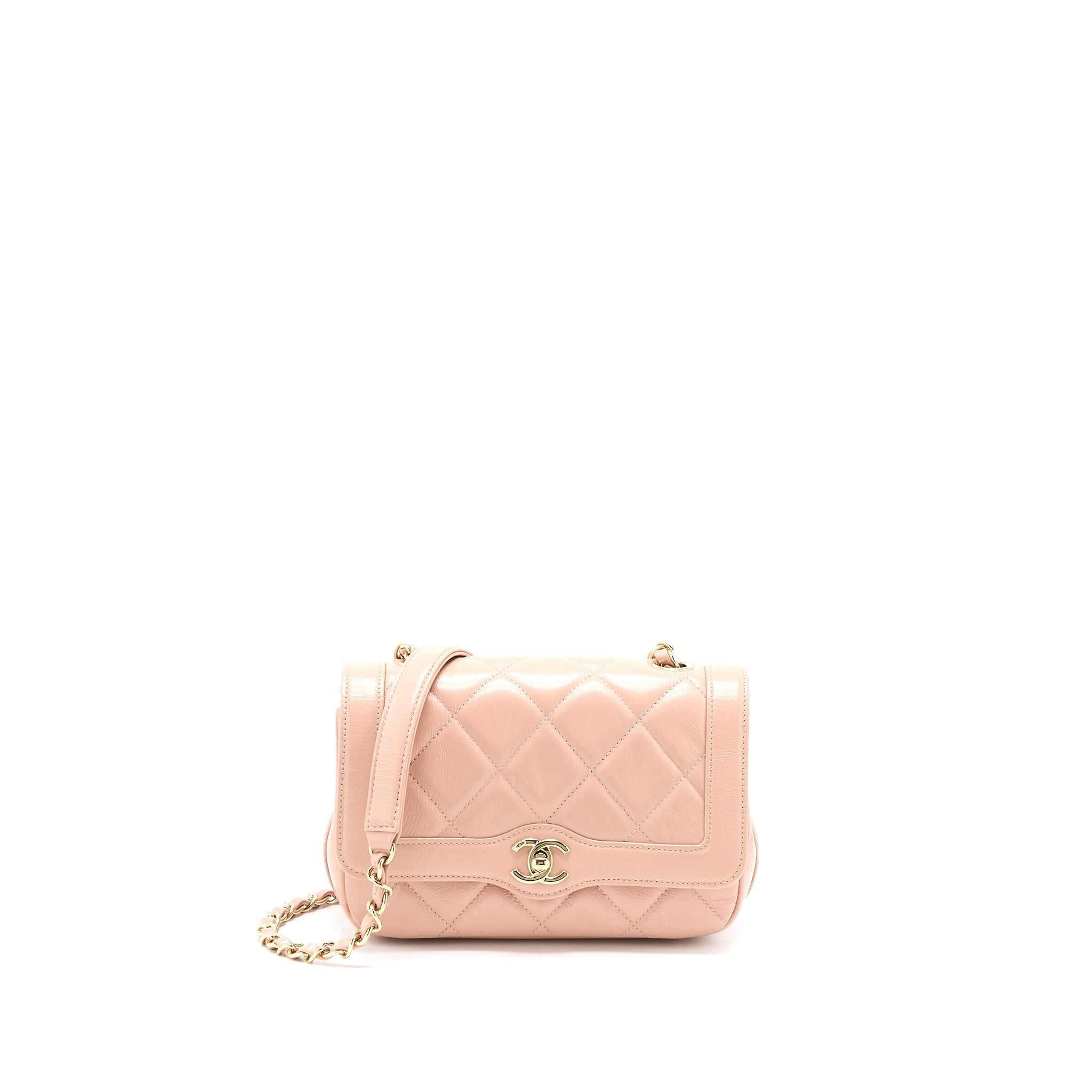 CHANEL SEASONAL FLAP BAG AGED CALFSKIN PINK LGHW