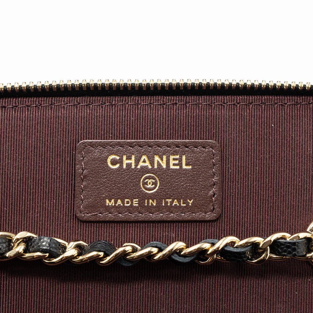 CHANEL LONG VANITY WITH CHAIN CAVIAR BLACK LGHW