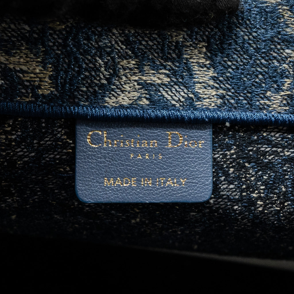 DIOR LARGE BOOK TOTE LIMITED PRINT CANVAS BLUE/ GREY/ MULTICOLOUR
