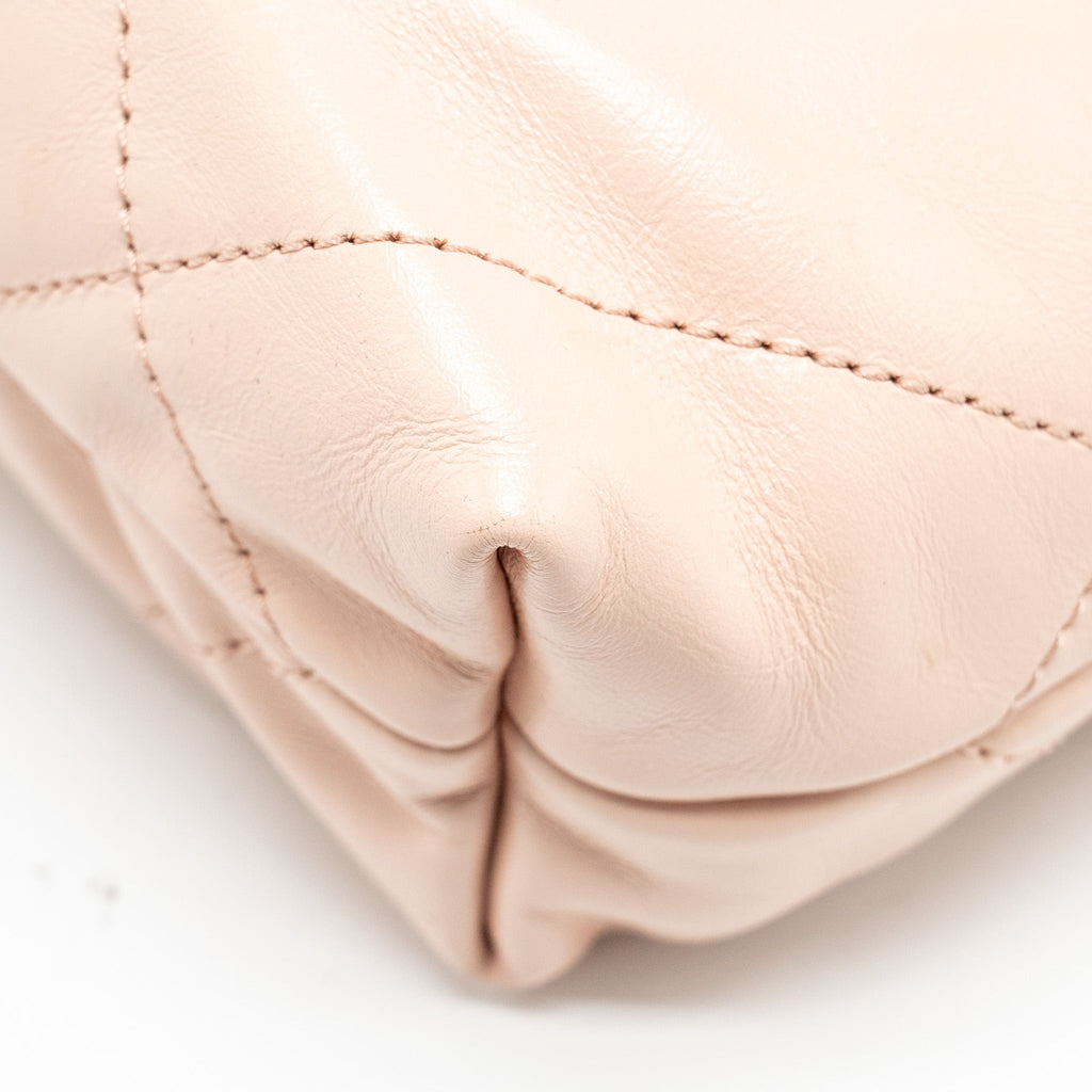 CHANEL MINI 22 BAG SHINY CALFSKIN PINK GHW (MICROCHIP)