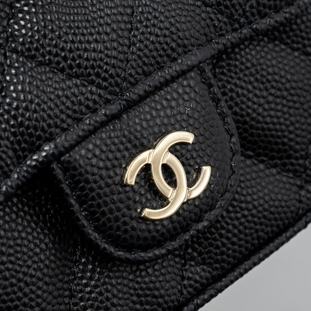 CHANEL MINI CLUTCH WITH CHAIN CAVIAR BLACK LGHW (MICROCHIP)
