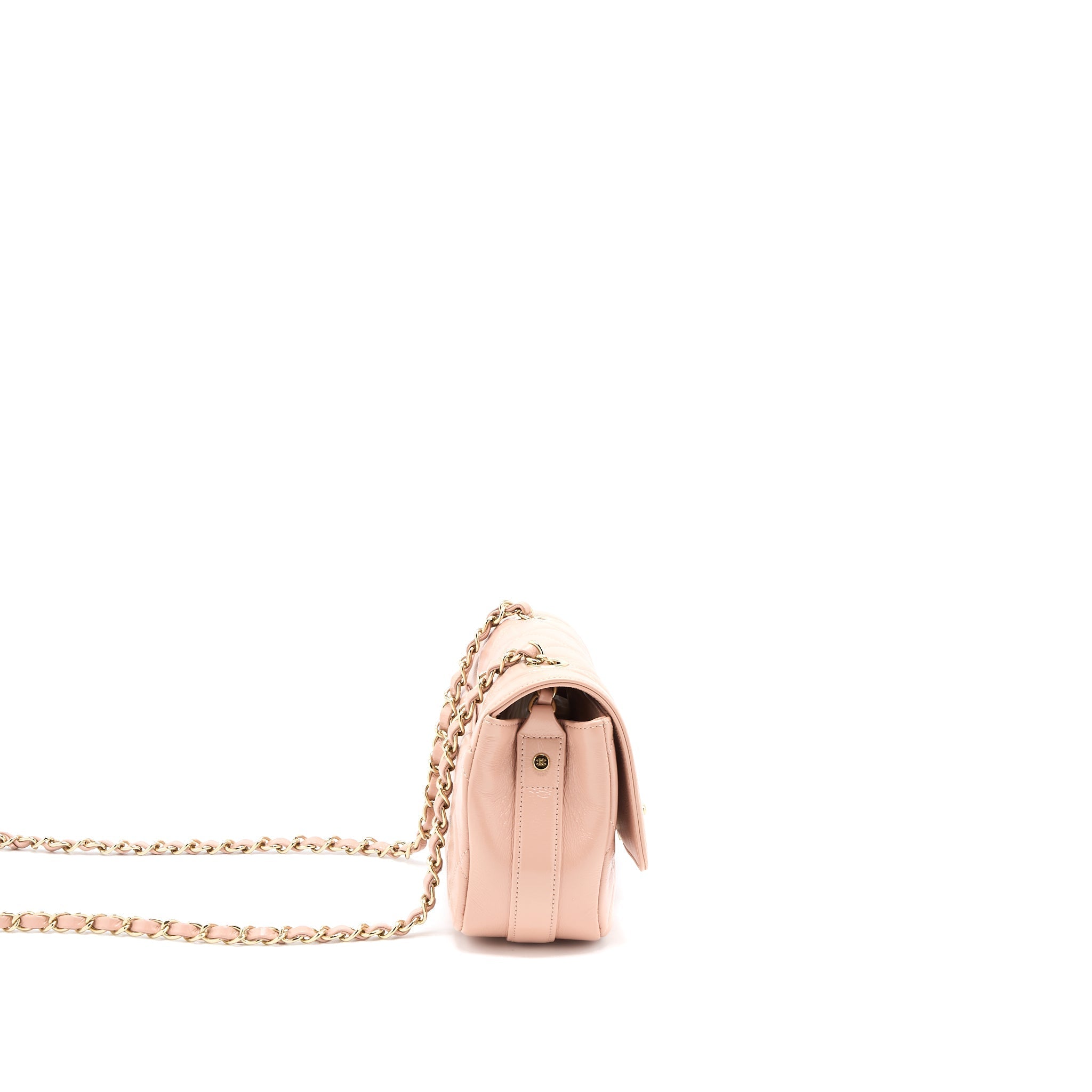 CHANEL SEASONAL FLAP BAG AGED CALFSKIN PINK LGHW
