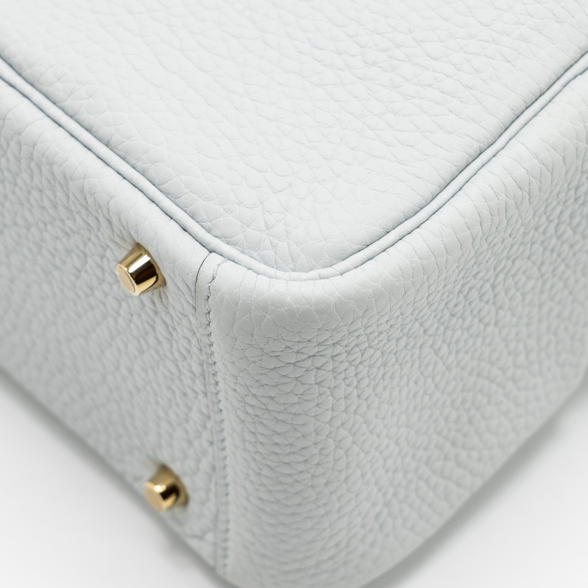 HERMES MINI LINDY CLEMENCE BLEU PALE GHW