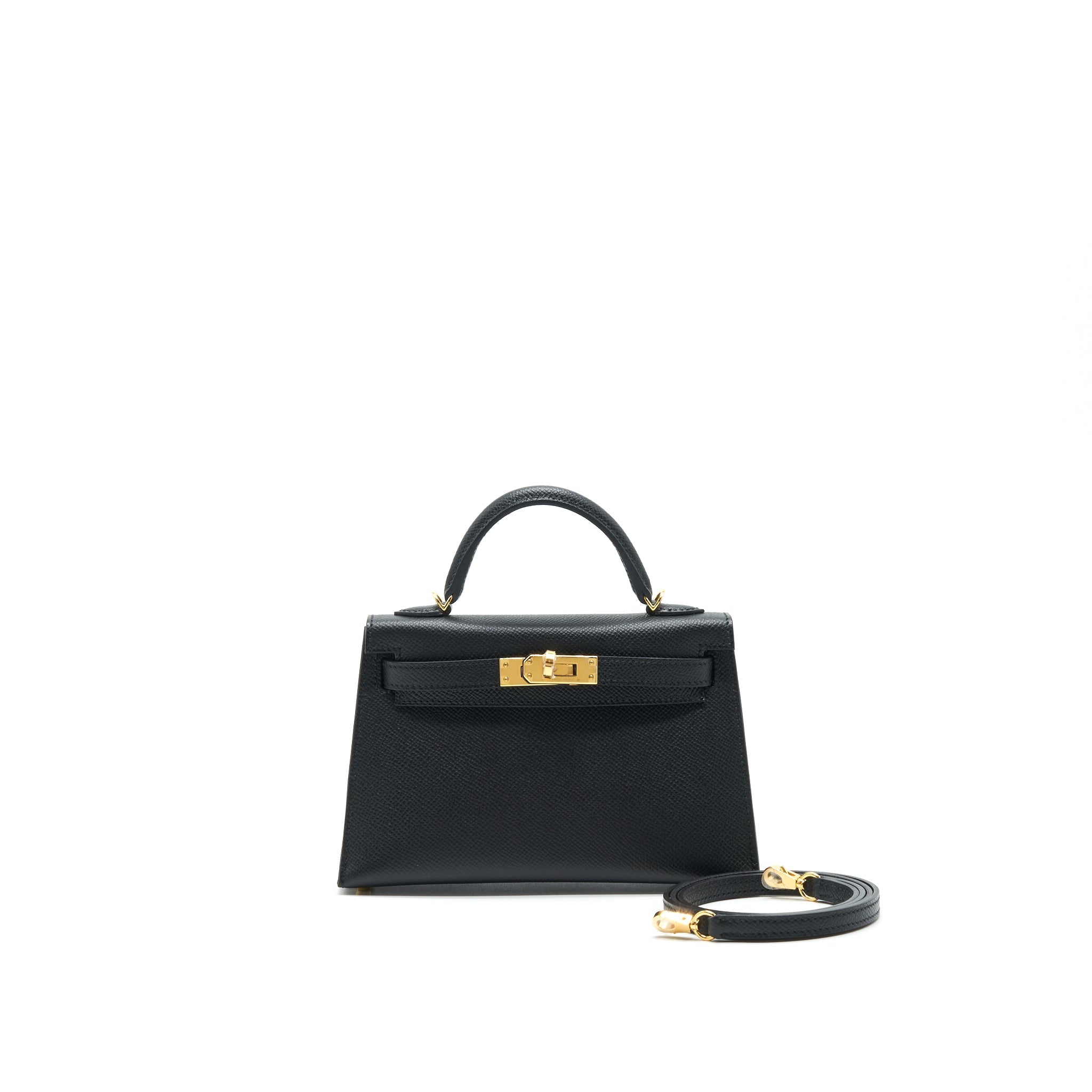 HERMES MINI KELLY Ⅱ EPSOM BLACK GHW