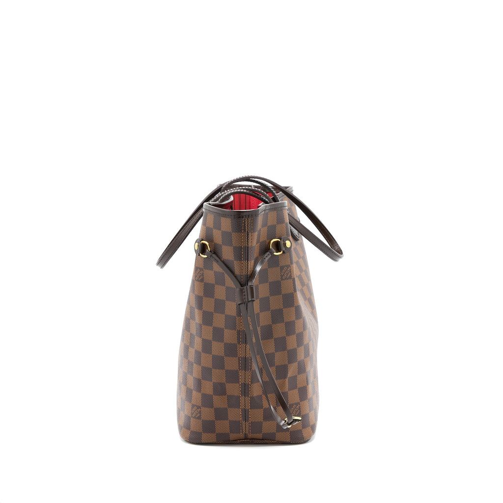 LOUIS VUITTON NEVERFULL MM DAMIER EBENE GHW WITH INITIAL S.S