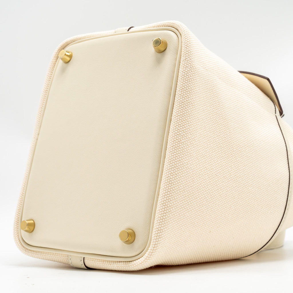 HERMES PICOTIN CARGO 18 LOCK BAG SWIFT / TOILE CANVAS NATA GHW