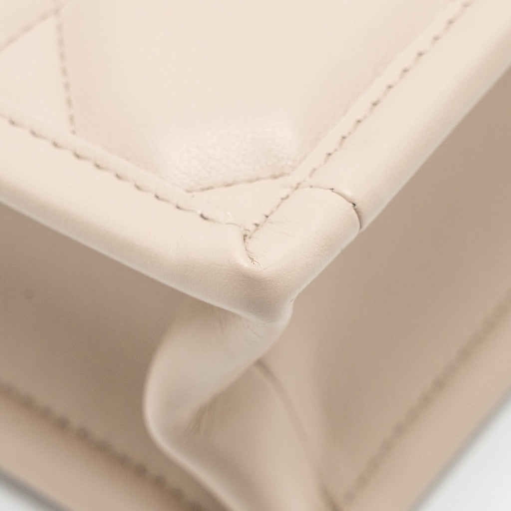 DIOR DIORAMOUR MINI DIOR BOOK TOTE MACROCANNAGE CALFSKIN POWDER BEIGE LGHW