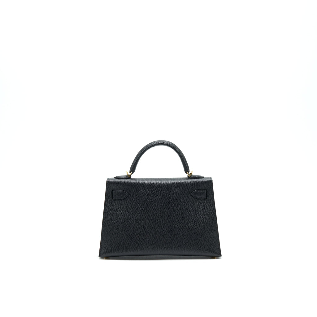 HERMES MINI KELLY Ⅱ EPSOM BLACK GHW