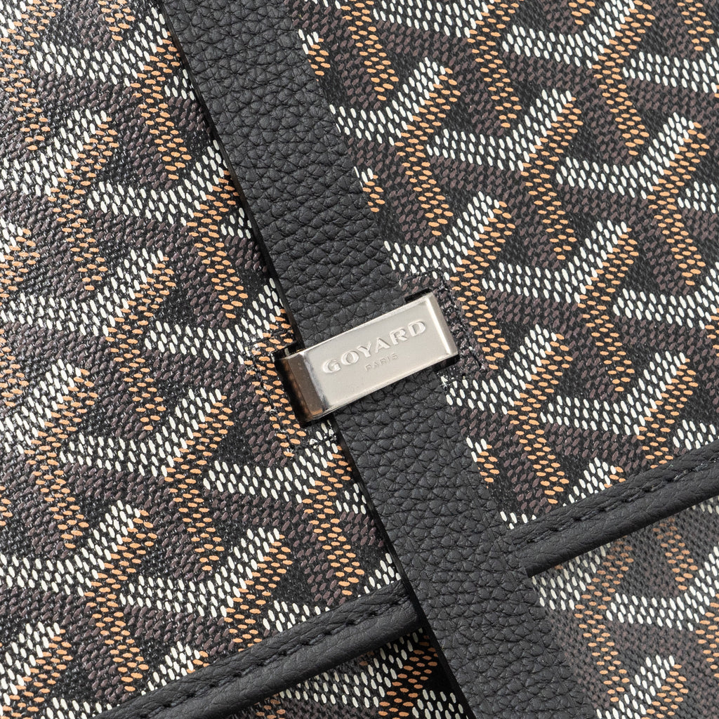 GOYARD BELVEDERE MM MESSANGER BAG GOYARDLINE CANVAS / CALFSKIN BLACK SHW