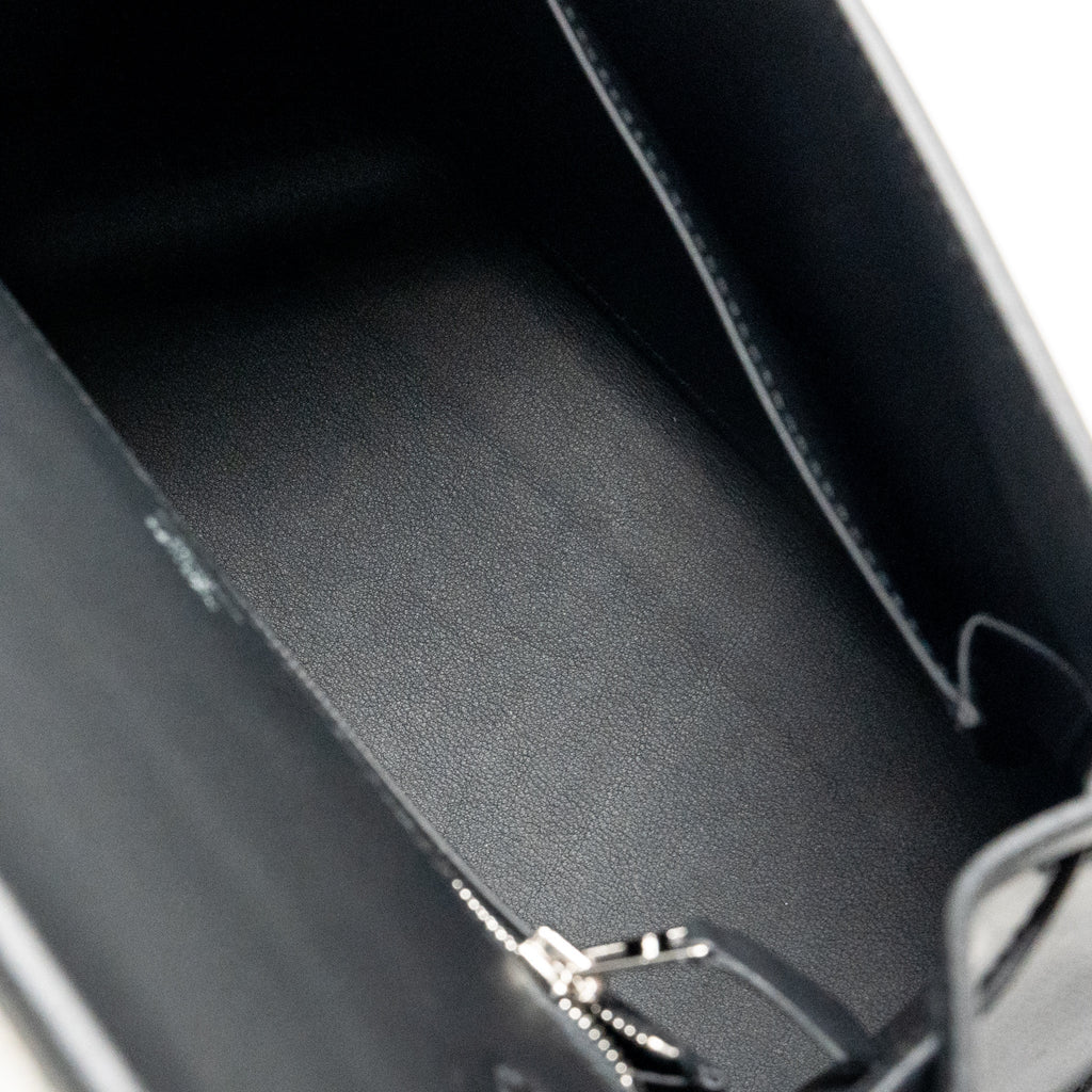 HERMES KELLY 25 SELLIER TOILE H/SWIFT ECRU-BLACK/BLACK SHW