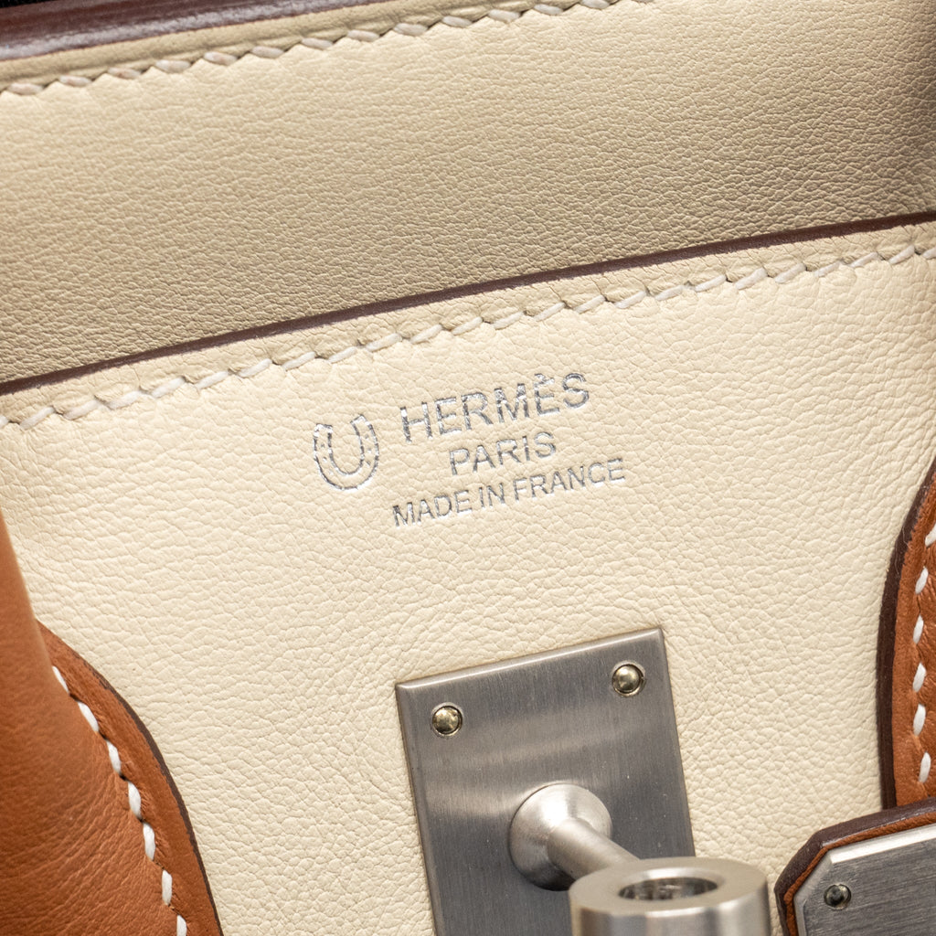 HERMES BIRKIN 25 SPECIAL ORDER SWIFT CRAIE / GOLD BRUSHED SHW