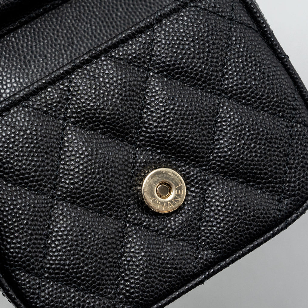 CHANEL MINI CLUTCH WITH CHAIN CAVIAR BLACK LGHW (MICROCHIP)