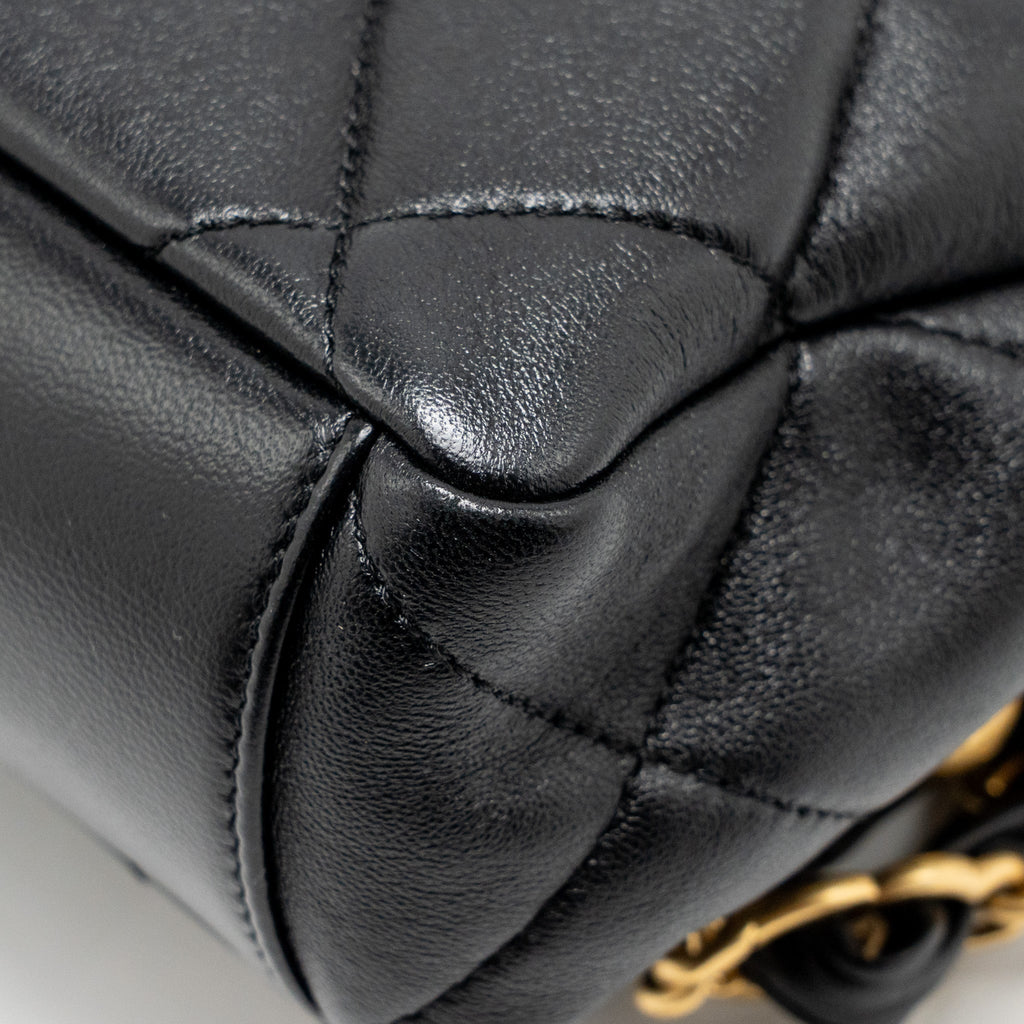 CHANEL LARGE HOBO BAG LAMBSKIN BLACK GHW (MICROCHIP)