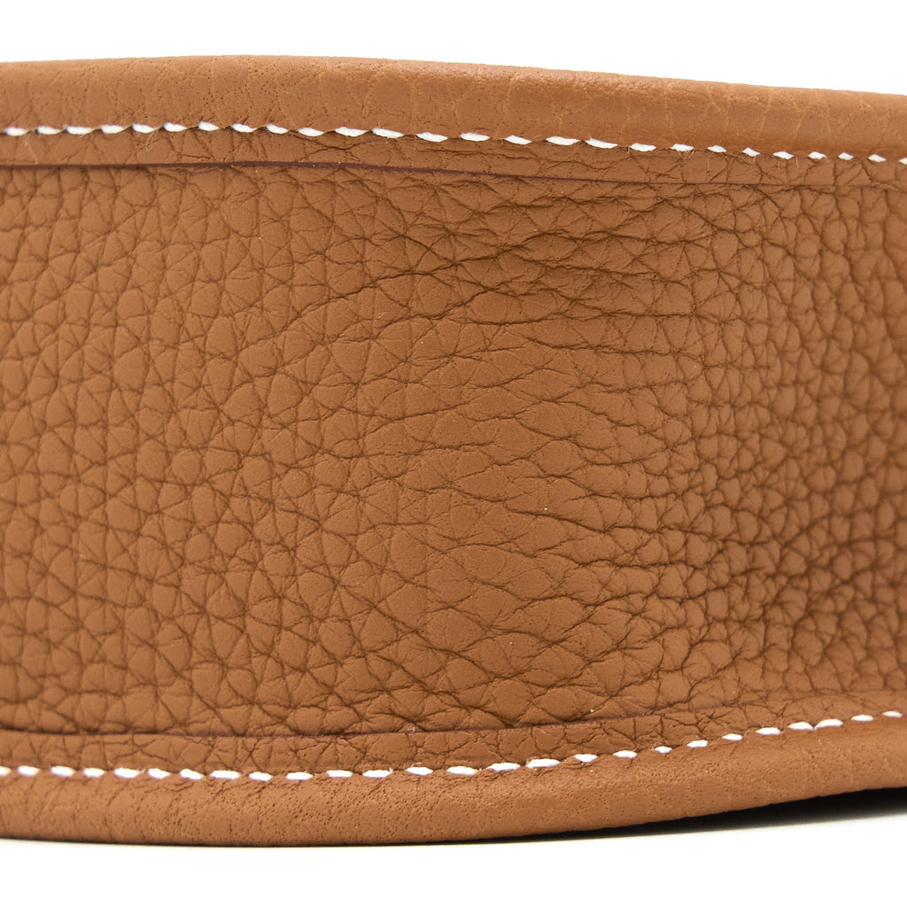 HERMES MINI EVELYN CLEMENCE GOLD WITH GOLD-BLANC STRAP SHW