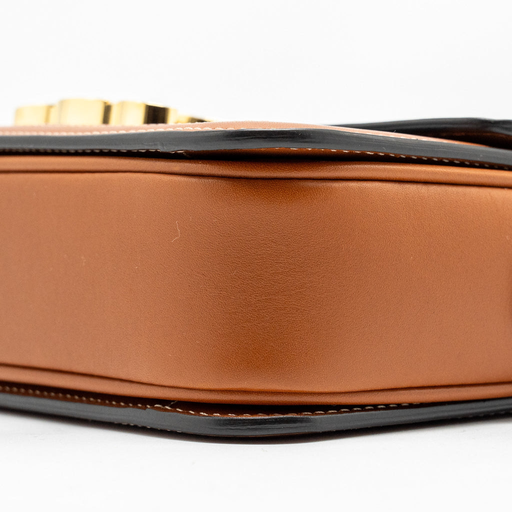 CELINE TEEN TRIOMPHE BAG IN TRIOMPHE CANVAS / CALFSKIN BROWN / MULTICOLOUR GHW