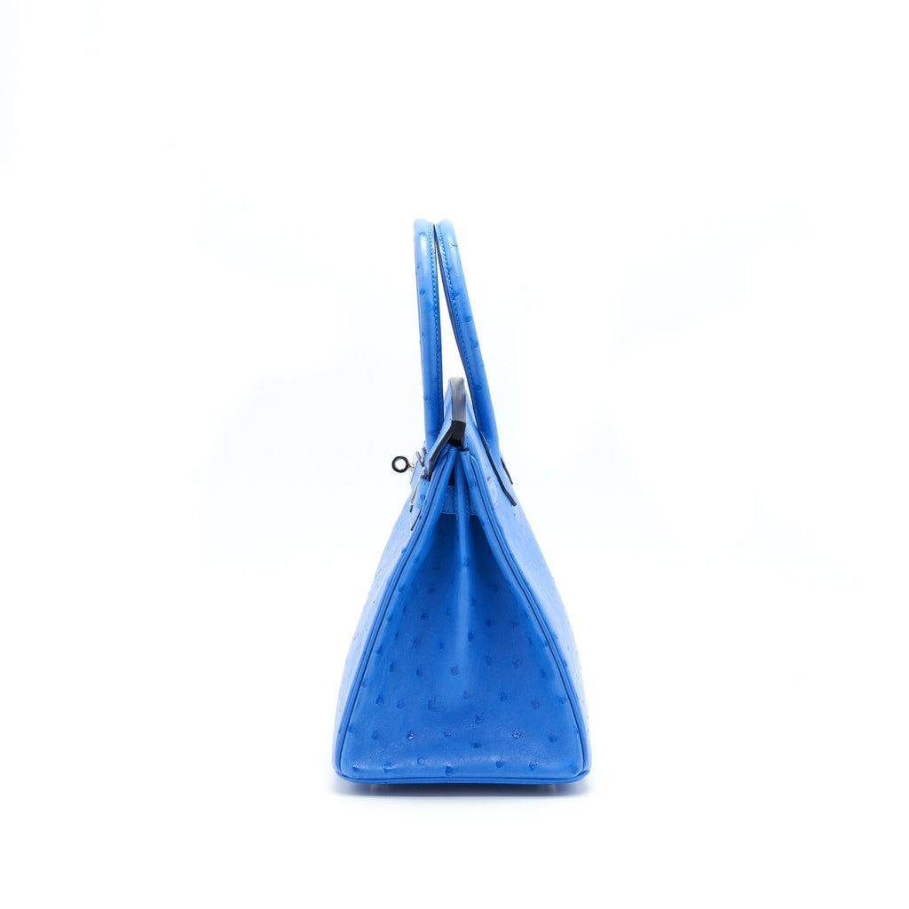 HERMES BIRKIN 30 OSTRICH 07 BLEUET SHW