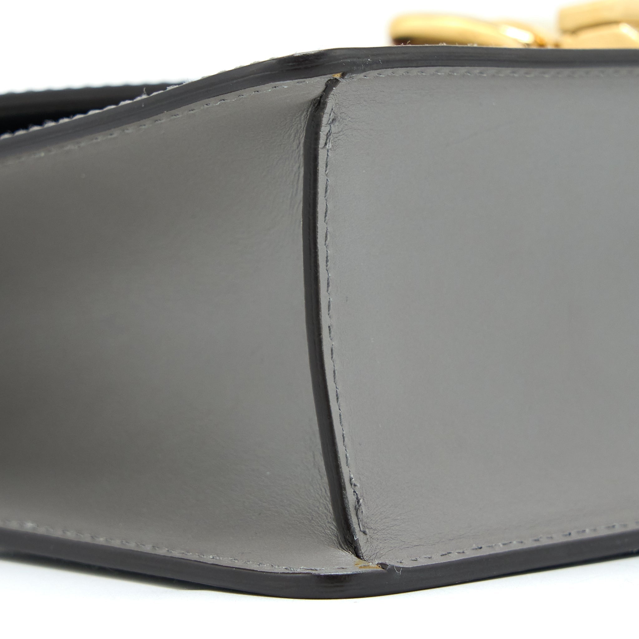 GUCCI SMALL SYLVIE SHOULDER BAG CALFSKIN GREY GHW