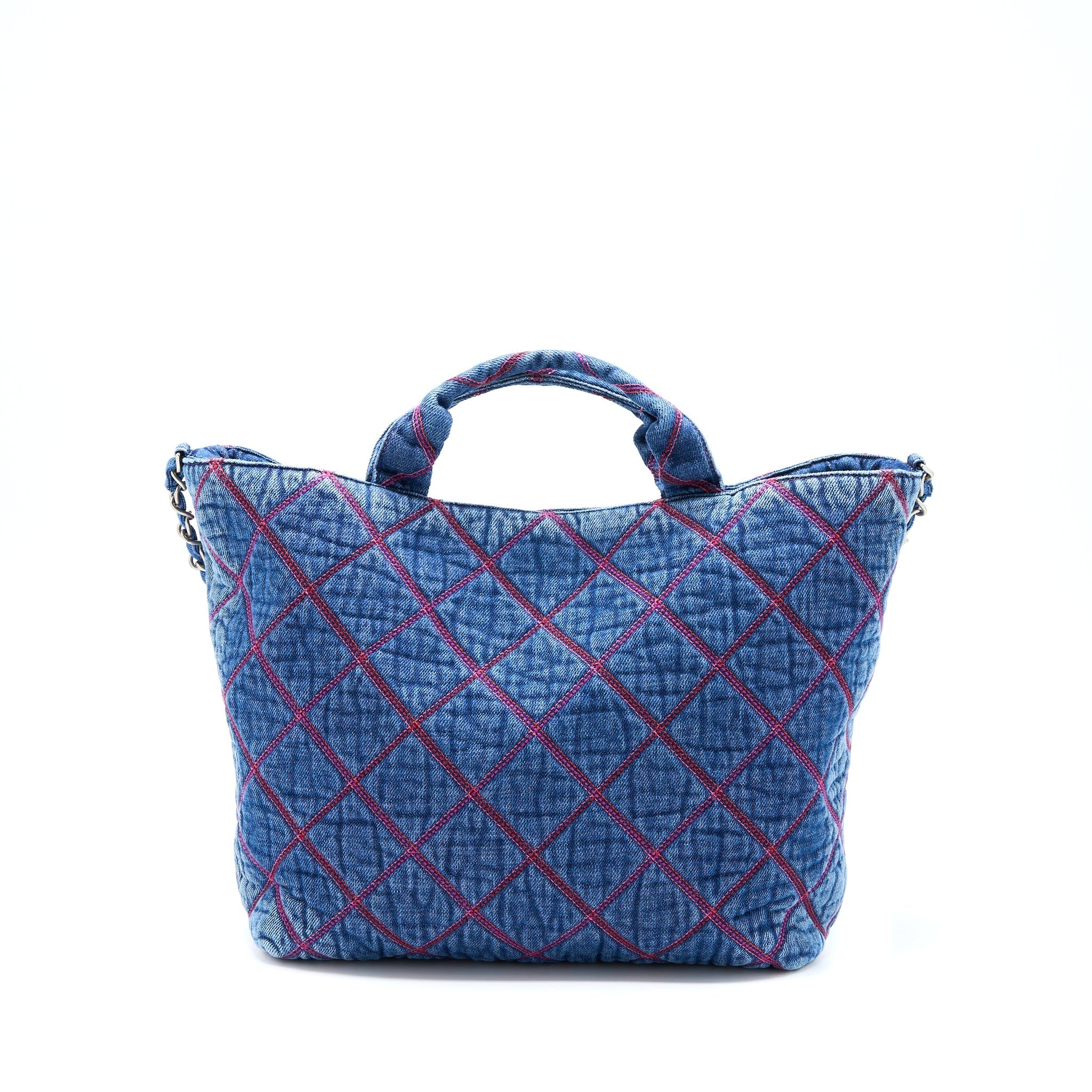 CHANEL COCO BEACH DENIM TOTE BAG SHW (MICROCHIP)