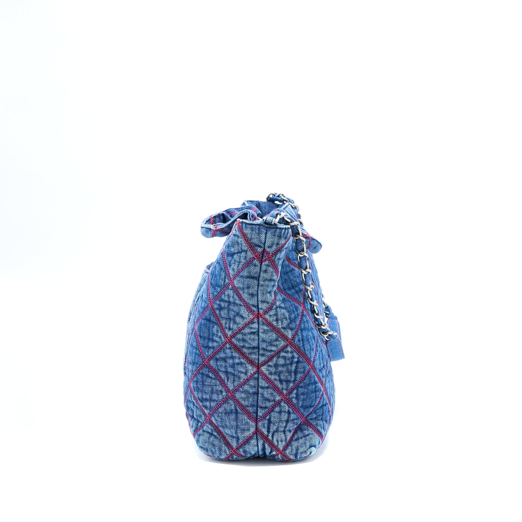 CHANEL COCO BEACH DENIM TOTE BAG SHW (MICROCHIP)
