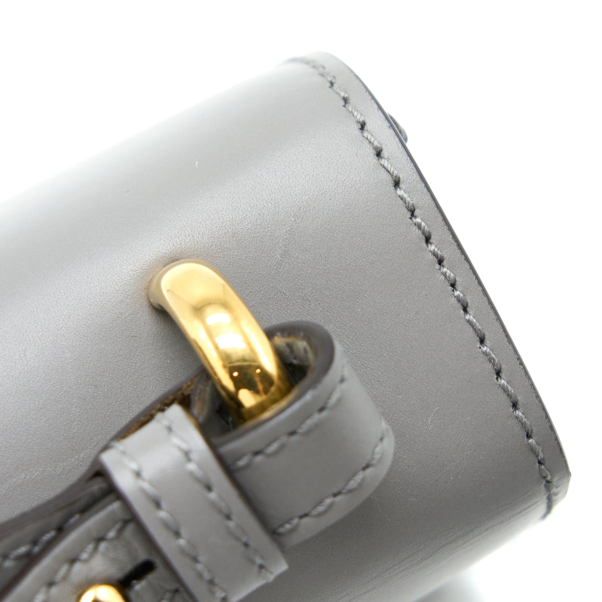 GUCCI SMALL SYLVIE SHOULDER BAG CALFSKIN GREY GHW