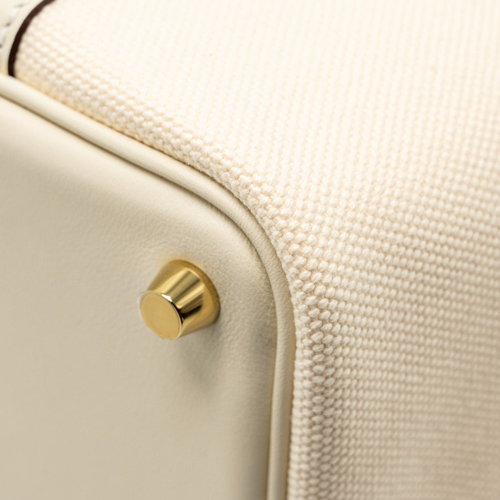 HERMES PICOTIN CARGO 18 LOCK BAG SWIFT / TOILE CANVAS NATA GHW