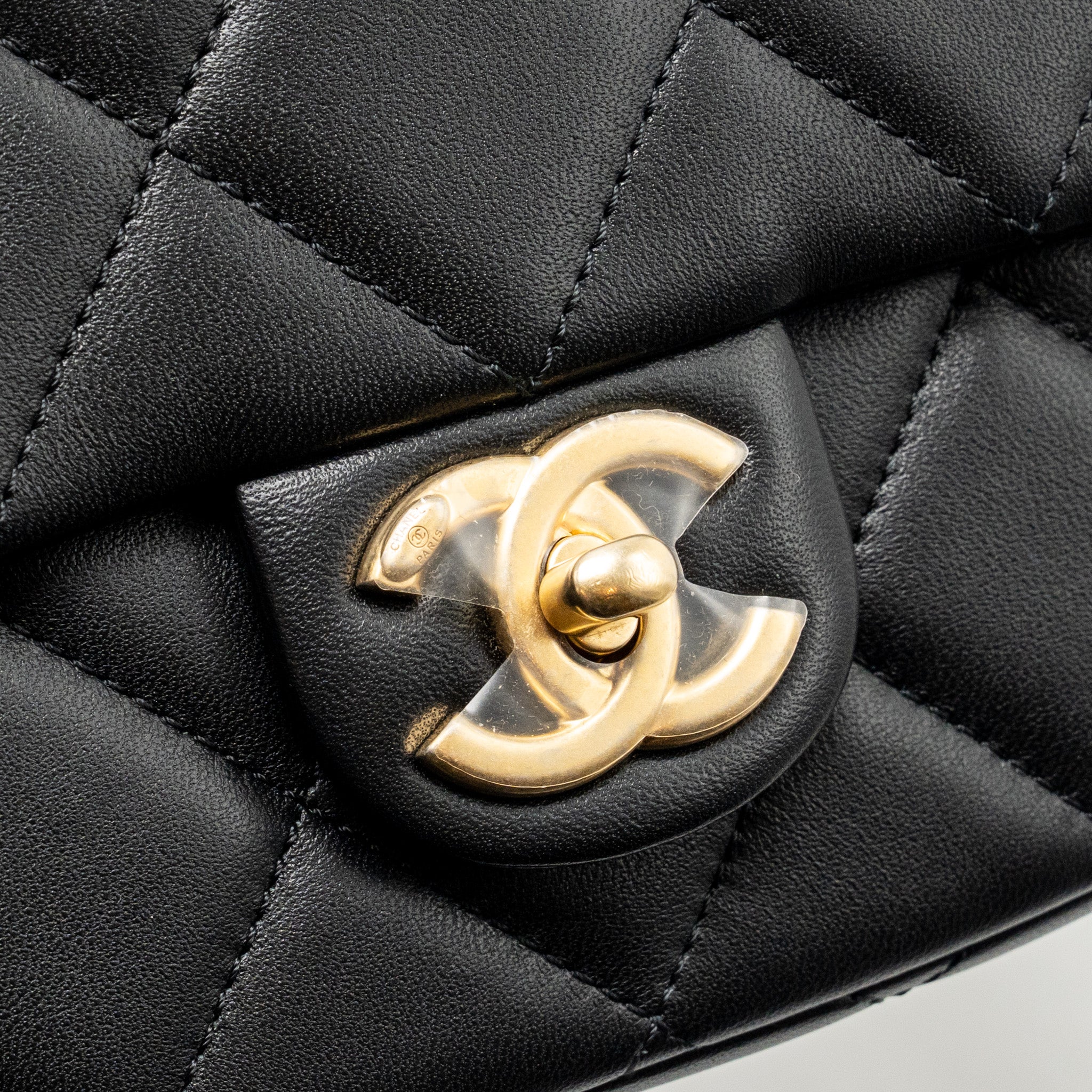 CHANEL MY PERFECT MINI FLAP BAG LAMBSKIN BLACK GHW (MICROCHIP)