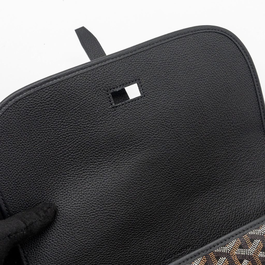 GOYARD BELVEDERE MM MESSANGER BAG GOYARDLINE CANVAS / CALFSKIN BLACK SHW