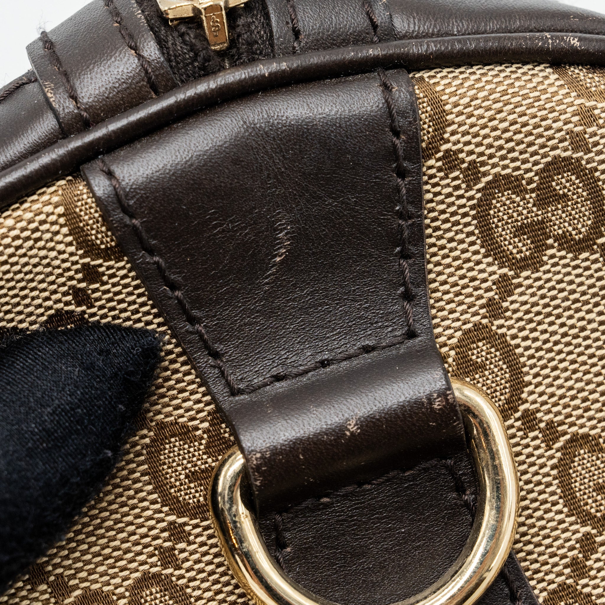 GUCCI BOSTON BAG GG SUPREME CANVAS BROWN LGHW