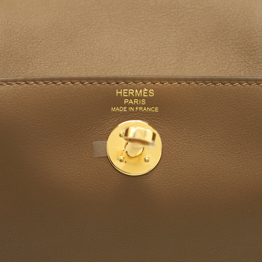 HERMES MINI LINDY SWIFT ALEZAN/BISCUIT GHW