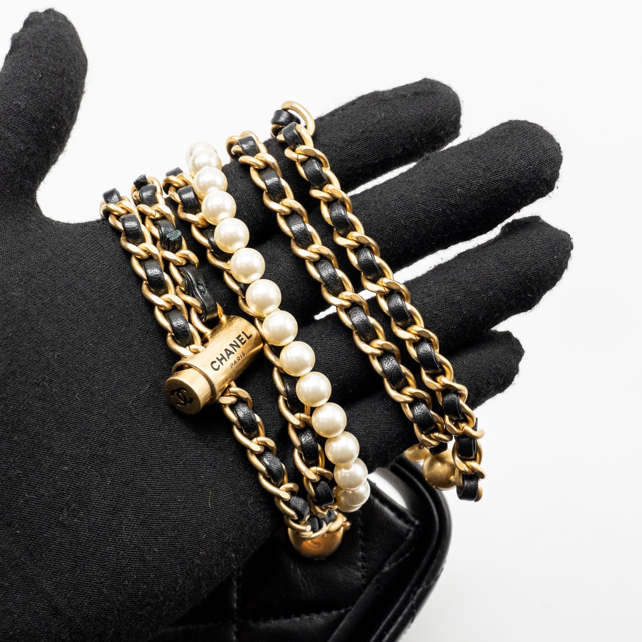 CHANEL MY PERFECT MINI FLAP BAG LAMBSKIN BLACK GHW (MICROCHIP)