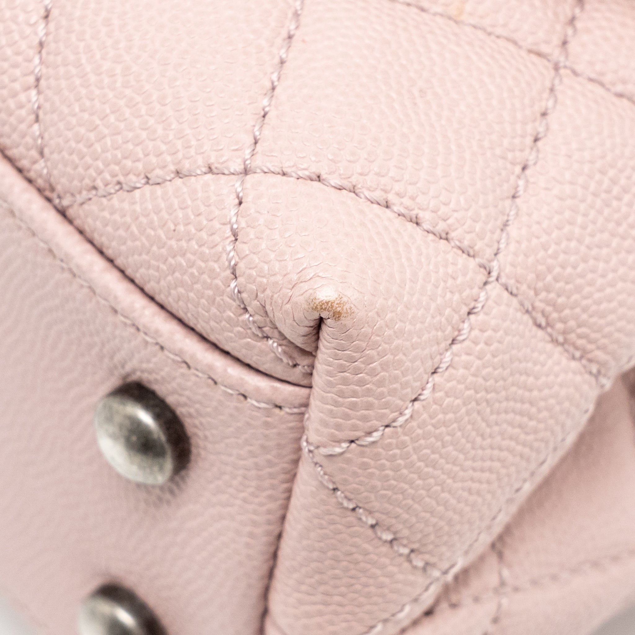 CHANEL SMALL COCO HANDLE CAVIAR PINK RUTHENIUM SHW