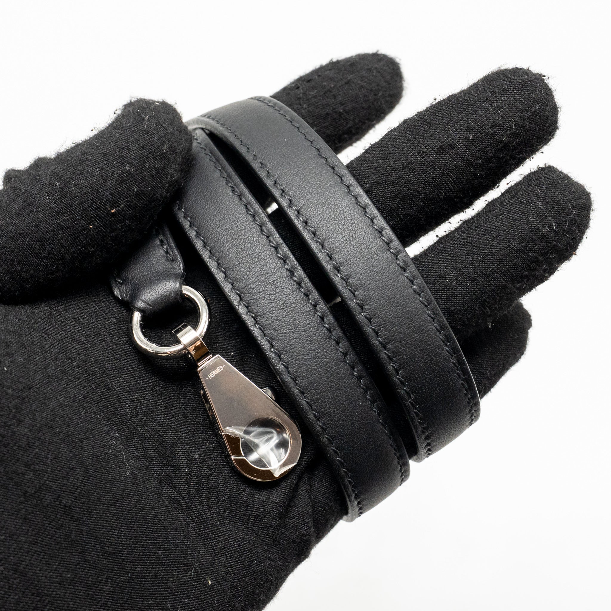 HERMES KELLY 25 SELLIER TOILE H/SWIFT ECRU-BLACK/BLACK SHW