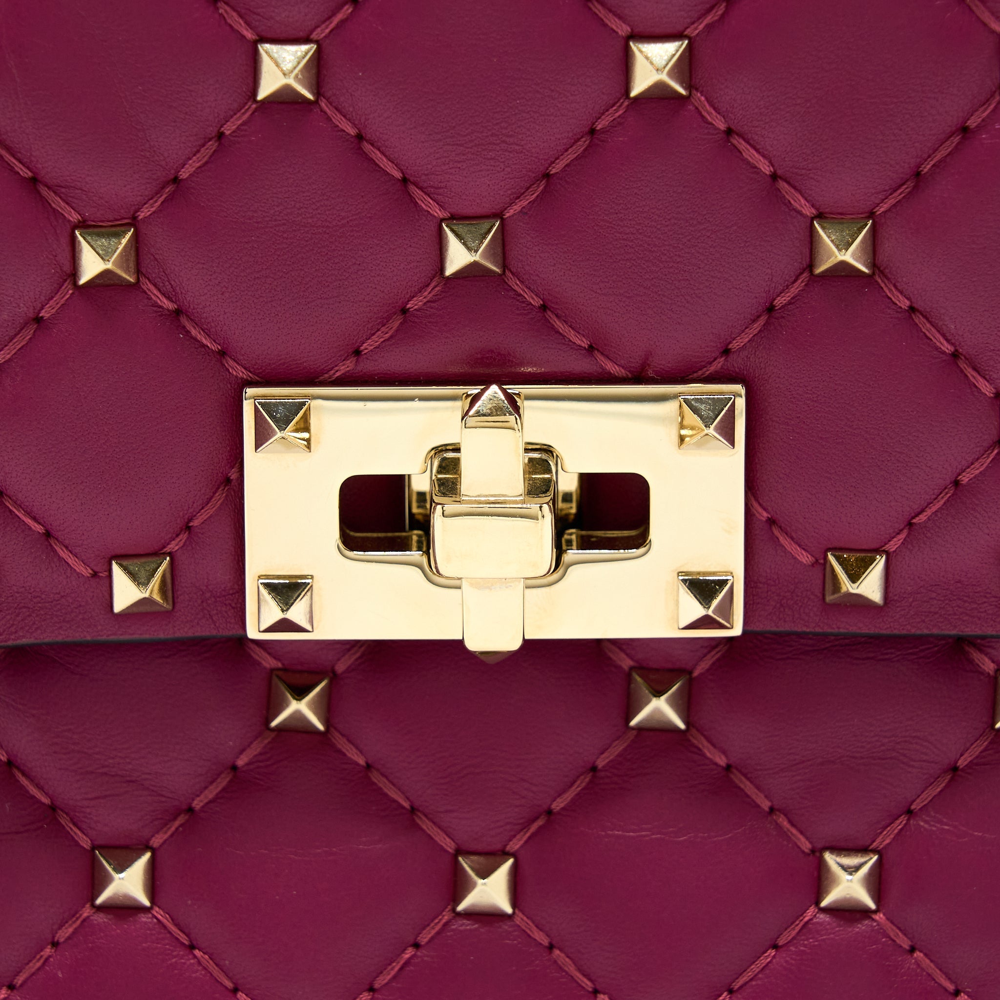 VALENTINO ROCKSTUD SPIKE BAG NAPA PINK GHW