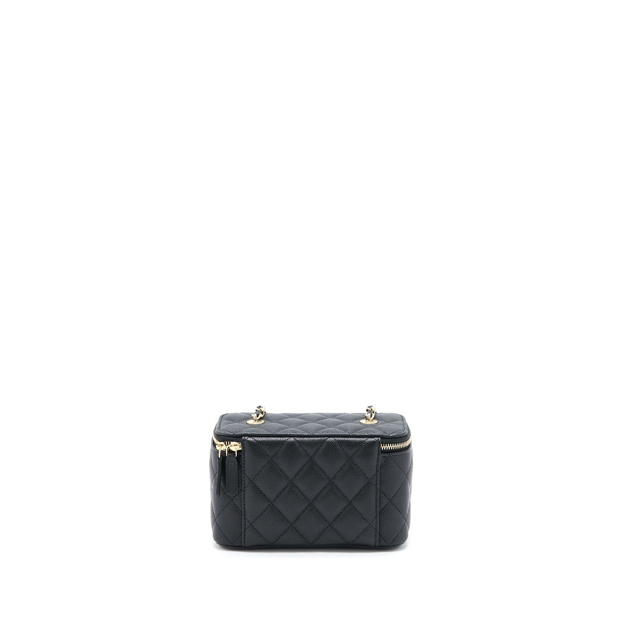 CHANEL LONG VANITY CASE CAVIAR BLACK LGHW (MICROCHIP)