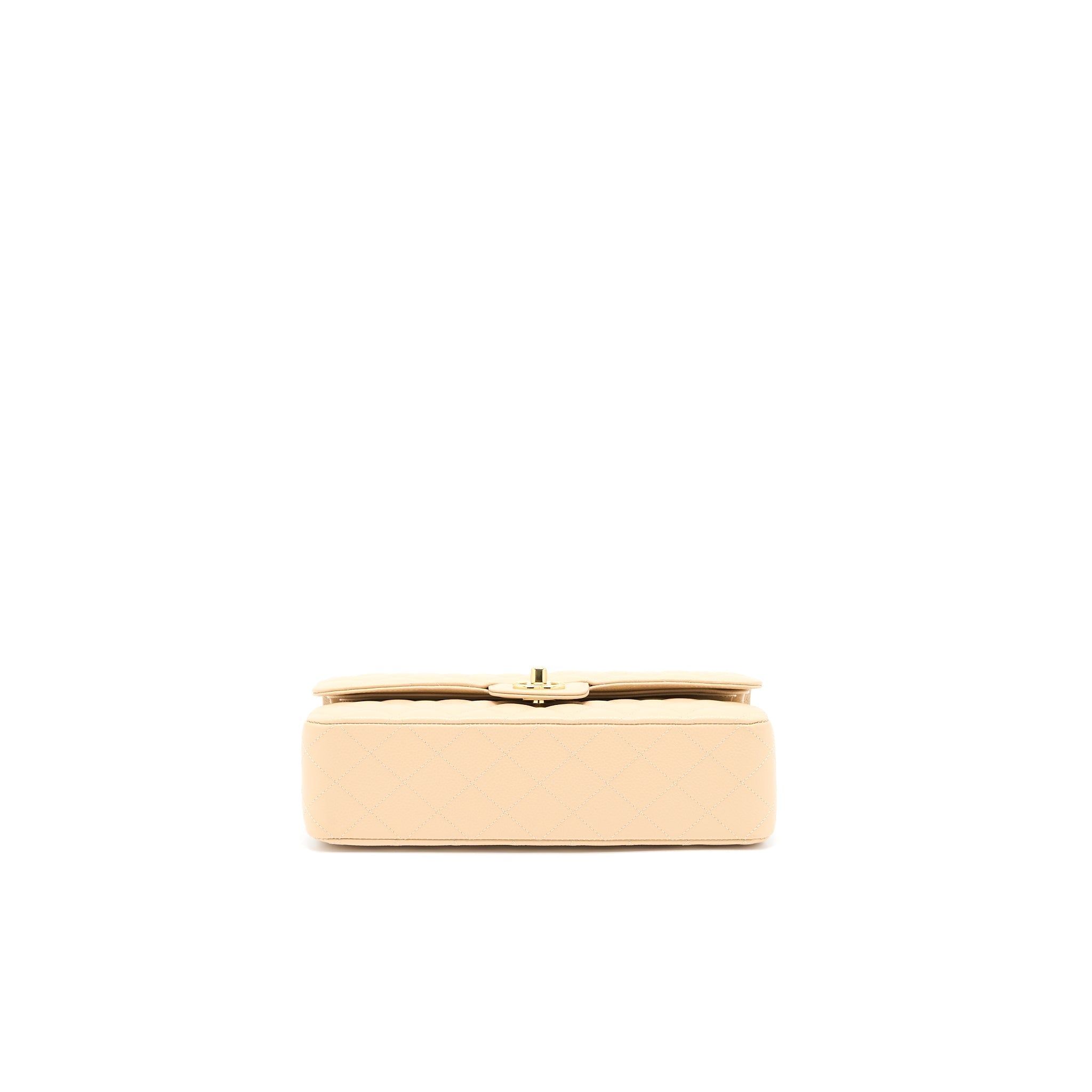 CHANEL MEDIUM CLASSIC DOUBLE FLAP BAG CAVIAR BEIGE GHW