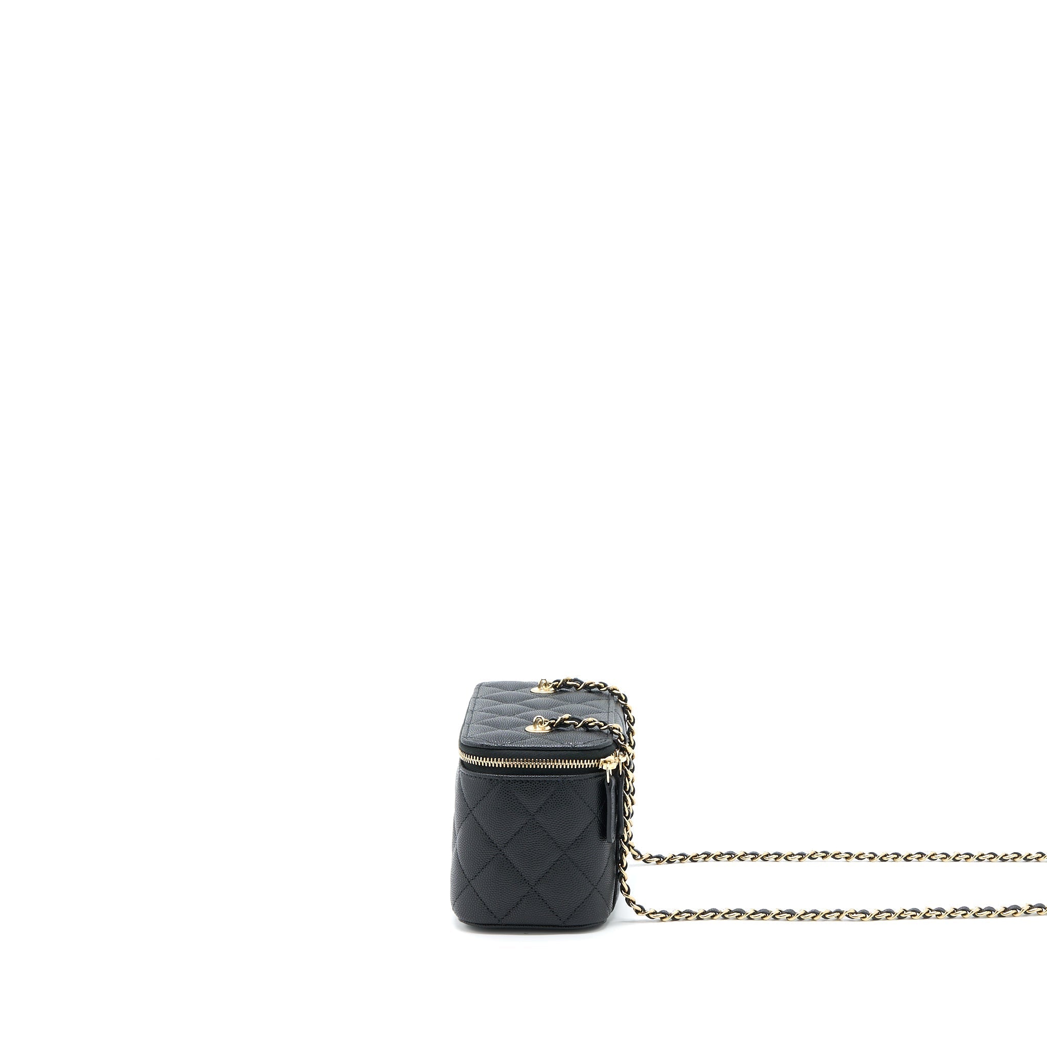CHANEL LONG VANITY CASE CAVIAR BLACK LGHW (MICROCHIP)