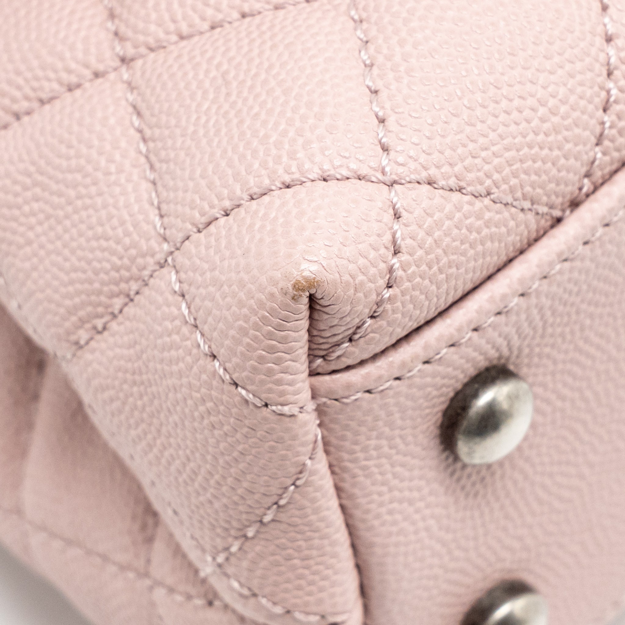 CHANEL SMALL COCO HANDLE CAVIAR PINK RUTHENIUM SHW
