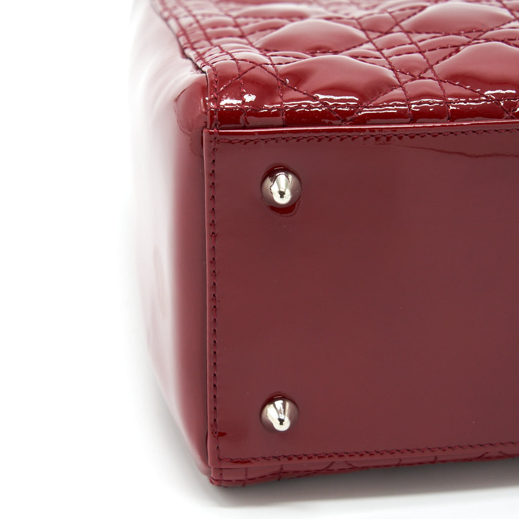 DIOR MEDIUM LADY DIOR PATENT RED SHW