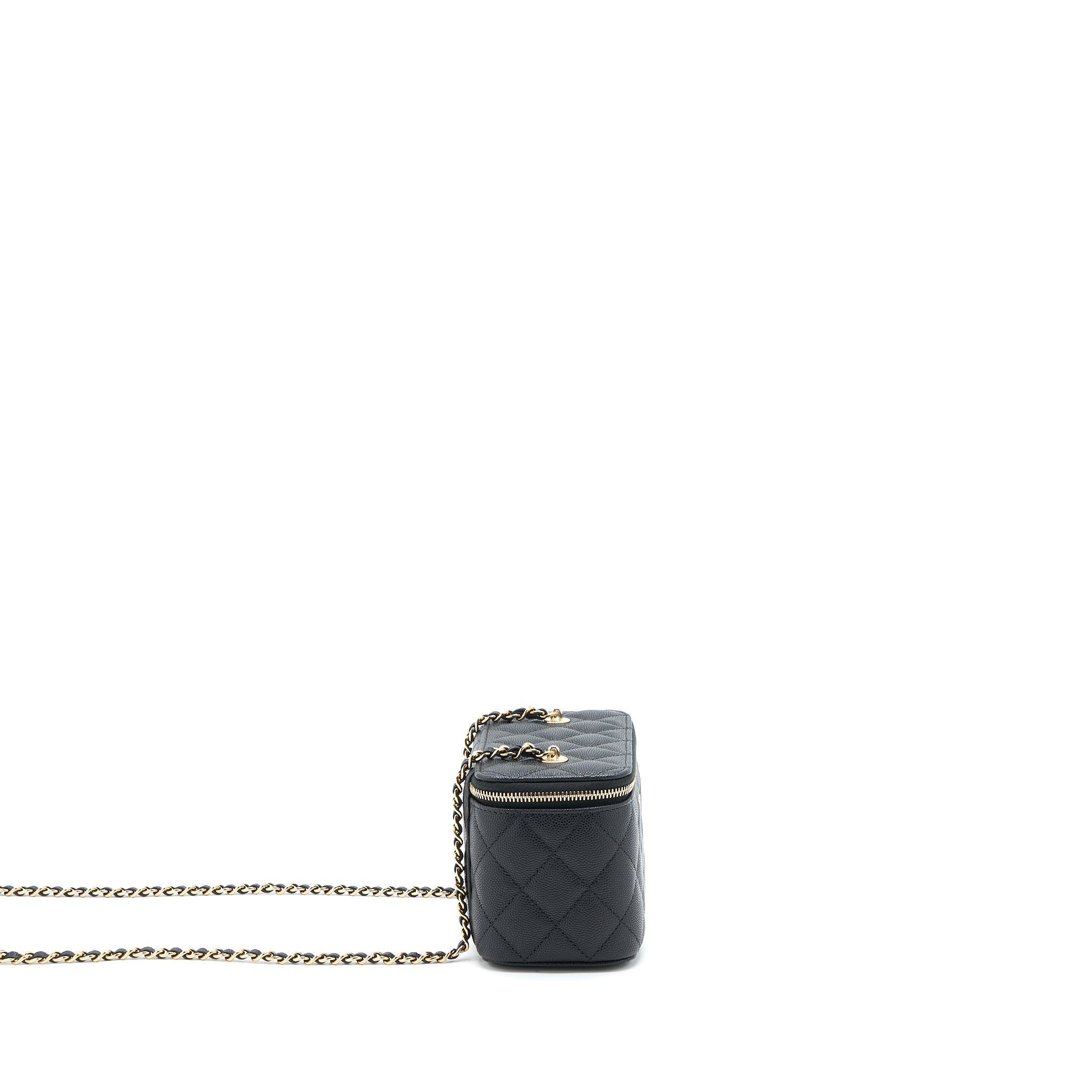 CHANEL LONG VANITY CASE CAVIAR BLACK LGHW (MICROCHIP)