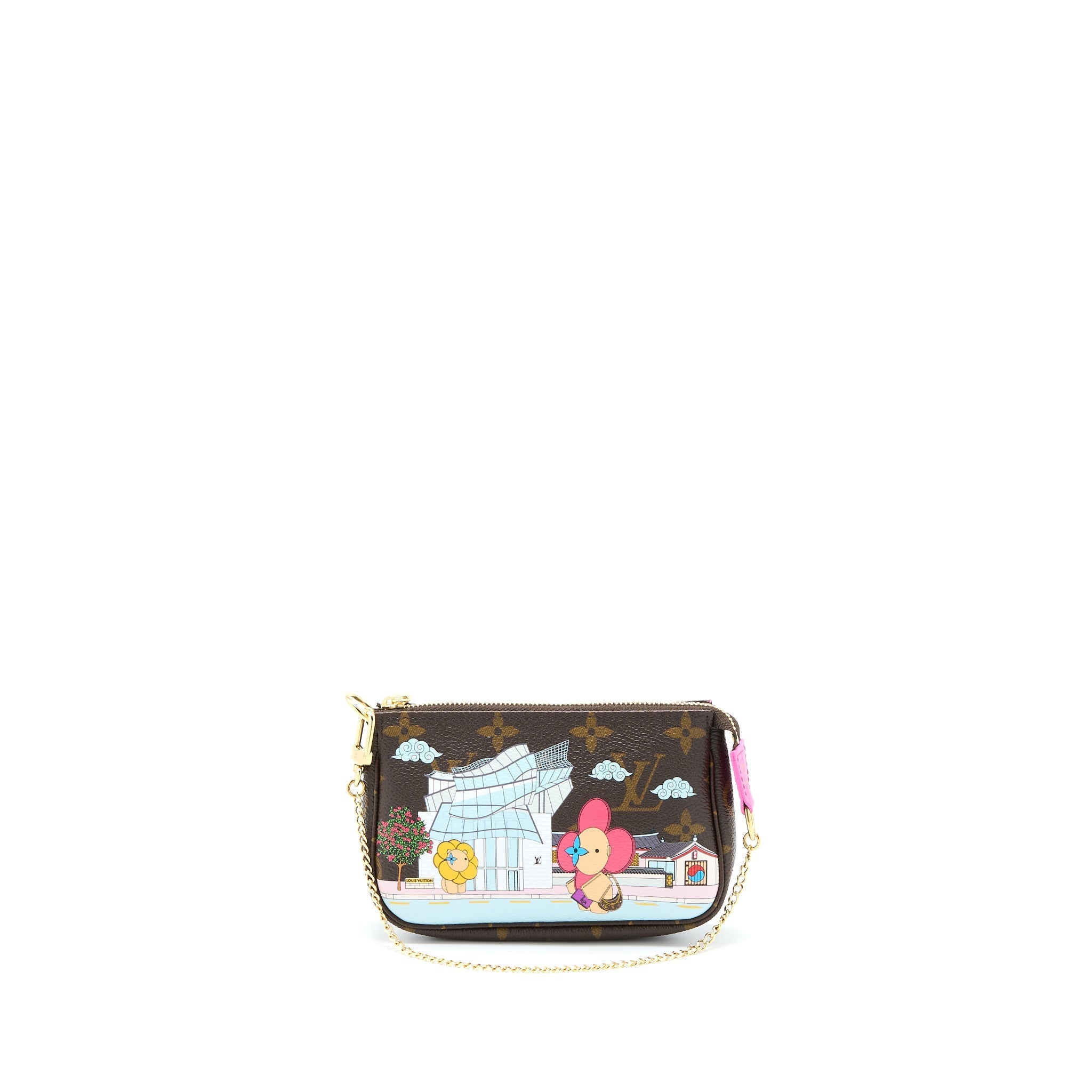 LOUIS VUITTON 2022 CHRISTMAS LIMITED MINI POCHETTE ACCESSORIES MONOGRAM CANVAS SEOUL BOUTIQUE GHW
