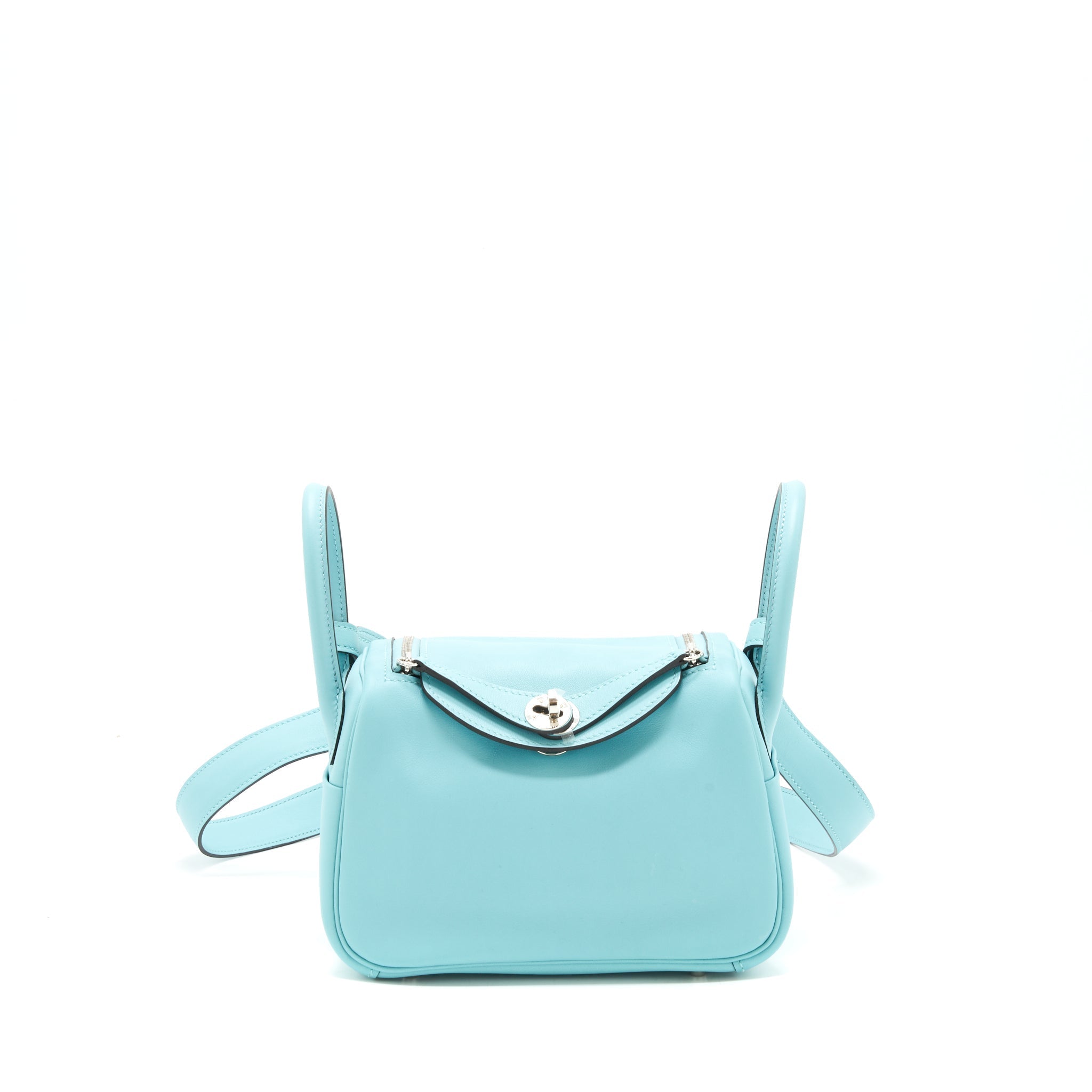 HERMES MINI LINDY SWIFT LEATHER 3P BLUE ATOLL SHW