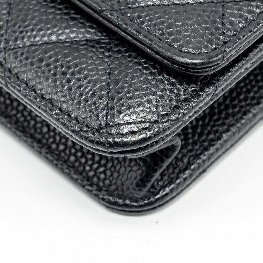 CHANEL CLASSIC WALLET ON CHAIN CAVIAR BLACK GHW