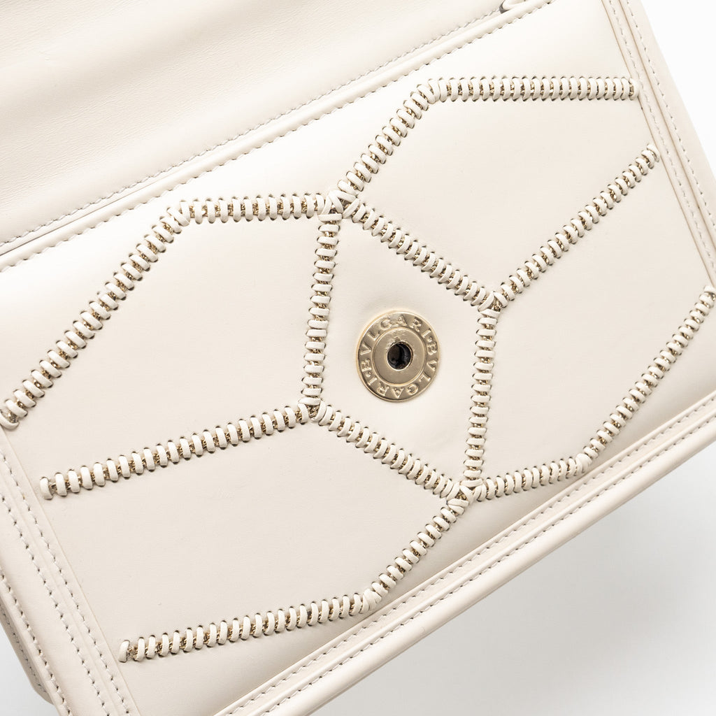 BVLGARI SERPENTI FLAP CHAIN BAG CALFSKIN LIMITED EDITION WHITE LGHW