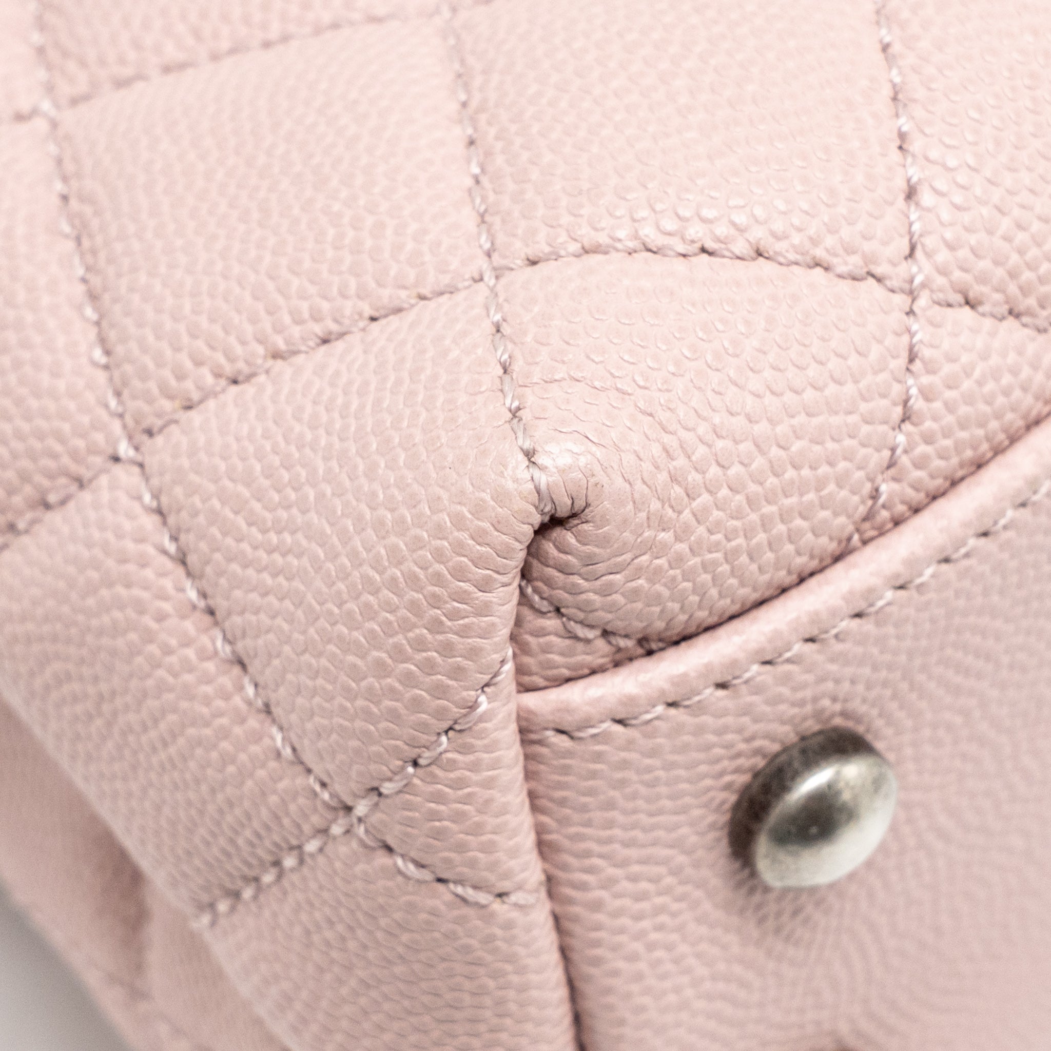 CHANEL SMALL COCO HANDLE CAVIAR PINK RUTHENIUM SHW