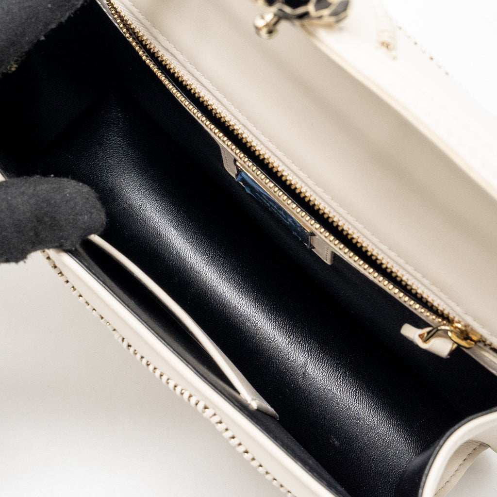 BVLGARI SERPENTI FLAP CHAIN BAG CALFSKIN LIMITED EDITION WHITE LGHW